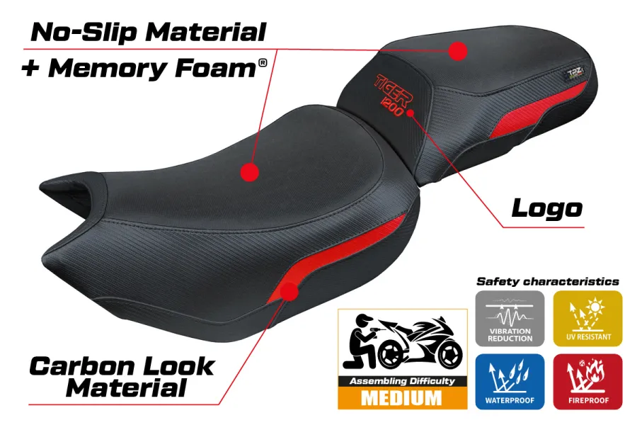 Rivestimento sella compatibile - Triumph Tiger 1200 2022-2026 - mod Heating Comfort System