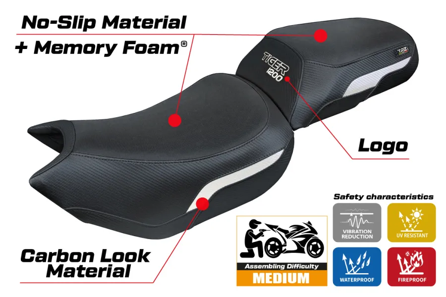 Housse de selle compatible - Triumph Tiger 1200 2022-2026 - mod Heating Comfort System