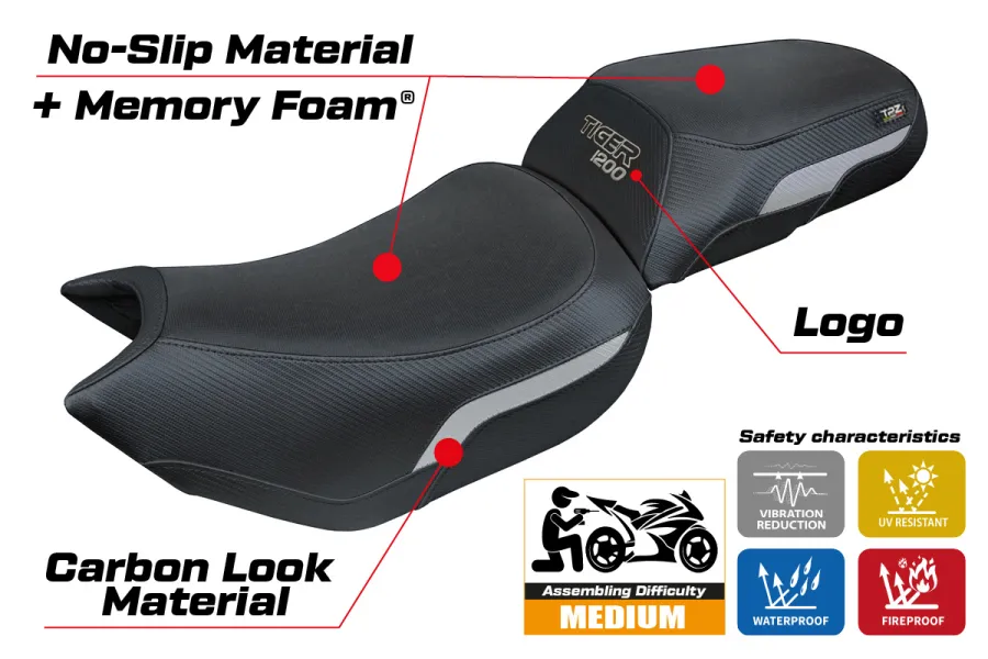 Seat cover compatible - Triumph Tiger 1200 2022-2026 - mod Heating Comfort System