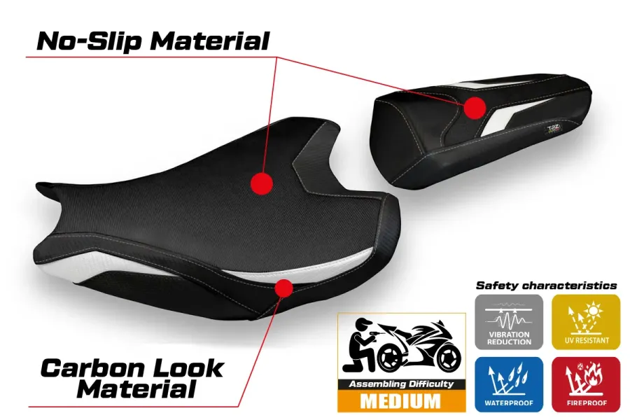 Housse de selle compatible - Honda CBR 1000 RR 2017-2025 - mod Pianfei 1