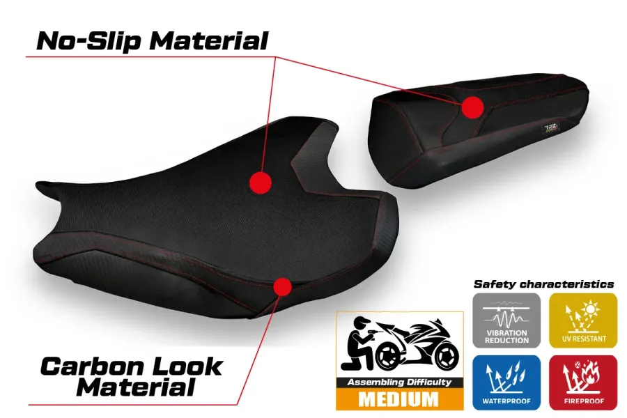 Seat cover compatible - Honda CBR 1000 RR 2017-2025 - mod Pianfei 1