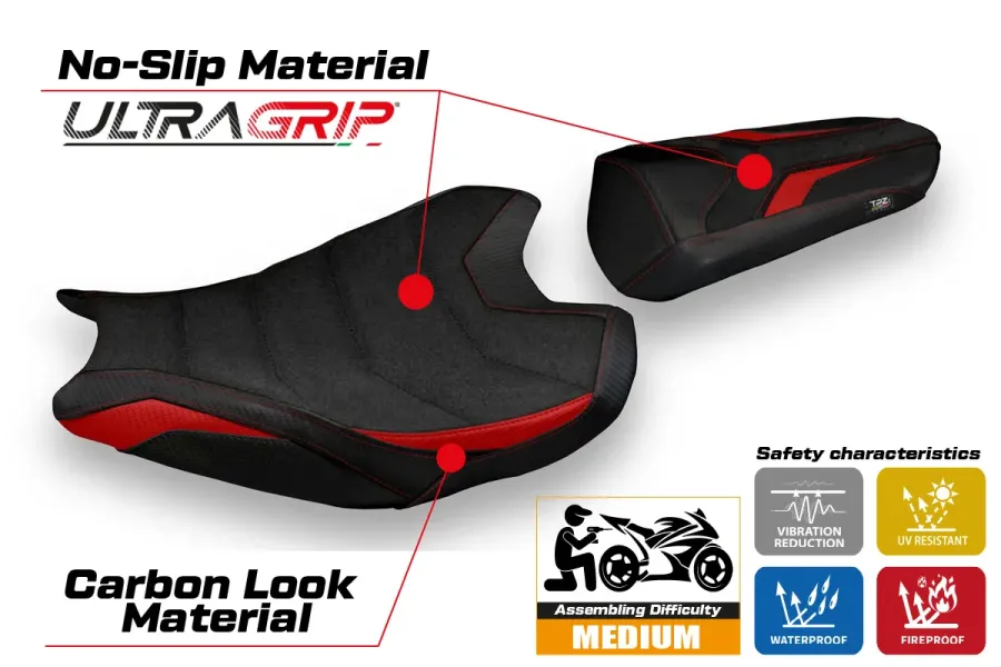 Seat cover compatible - Honda CBR 1000 RR 2017-2025 - mod Calci 1 Ultragrip