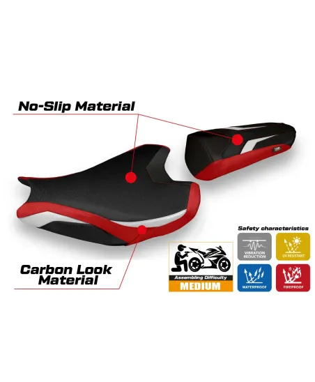 Funda de asiento compatible - Honda CBR 1000 RR  2017-2025 - mod Pianfei 1