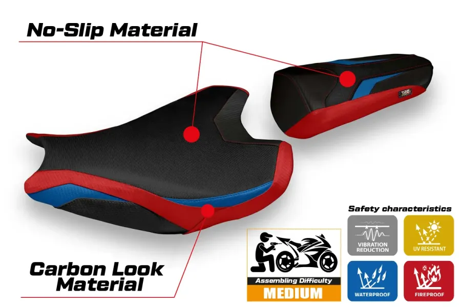 Housse de selle compatible - Honda CBR 1000 RR 2017-2025 - mod Pianfei 1