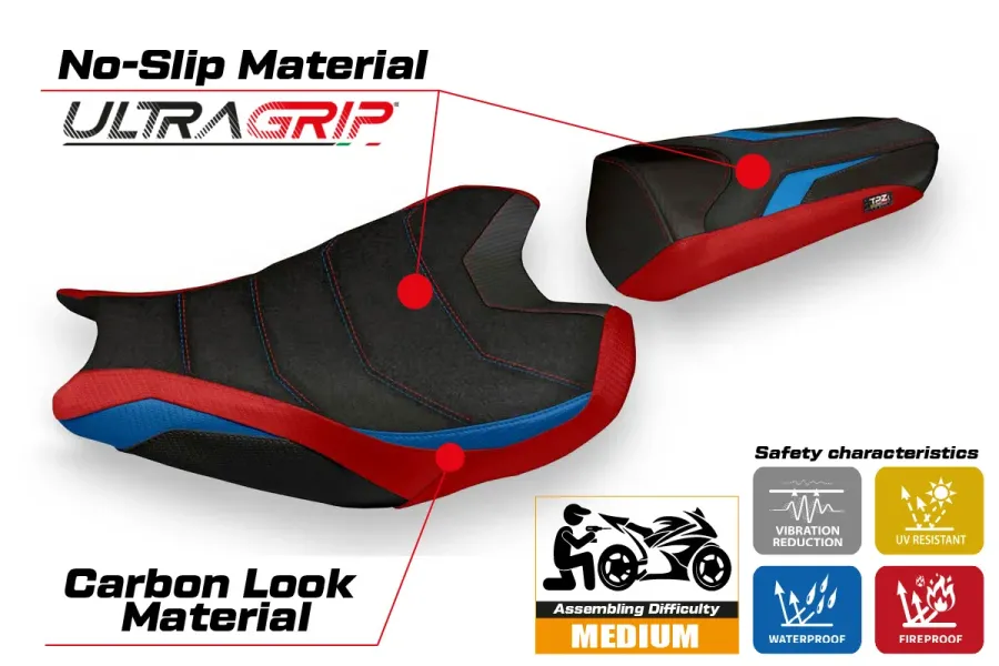 Sitzbezug kompatibel - Honda CBR 1000 RR 2017-2025 - mod Calci 1 Ultragrip