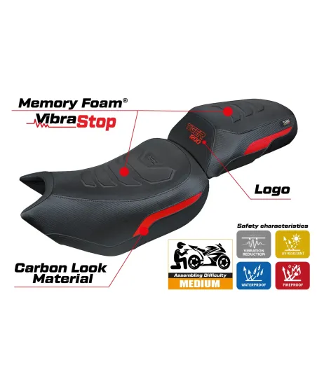 Funda de asiento compatible - Triumph Tiger 1200 2022-2026 - mod Wales Comfort System Plus