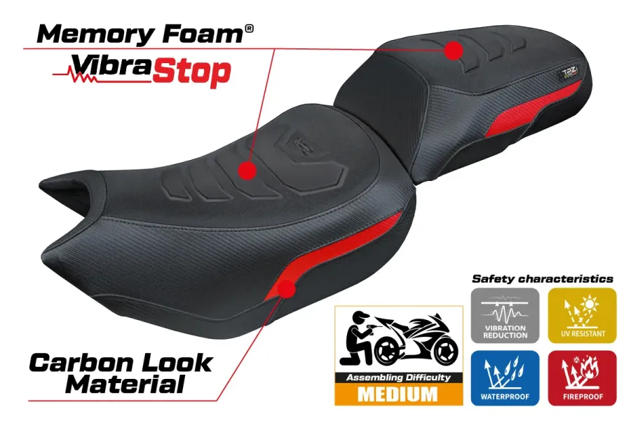 Funda de asiento compatible - Triumph Tiger 1200 2022-2026 - mod Wales Comfort System Plus