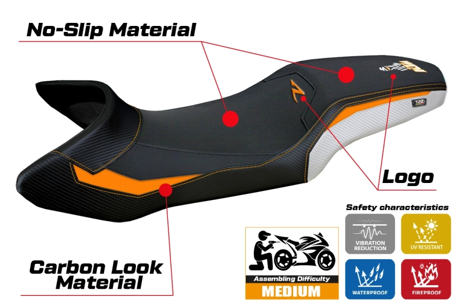 Funda de asiento compatible - KTM 1290 Super Adventure R 2021-2025 - mod Xitta