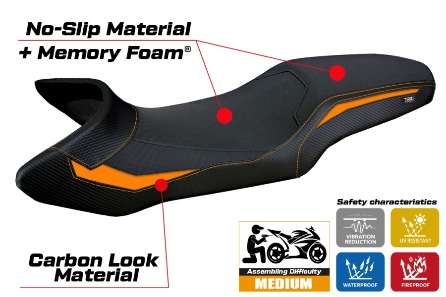 Sitzbezug kompatibel - KTM 1290 Super Adventure R 2021 - 2025 - mod Erice Comfort System