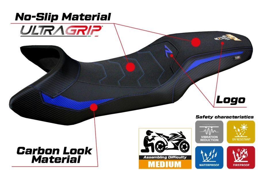 Funda de asiento compatible - KTM 1390 Super Adventure R  2025 - mod Steyr Ultragrip