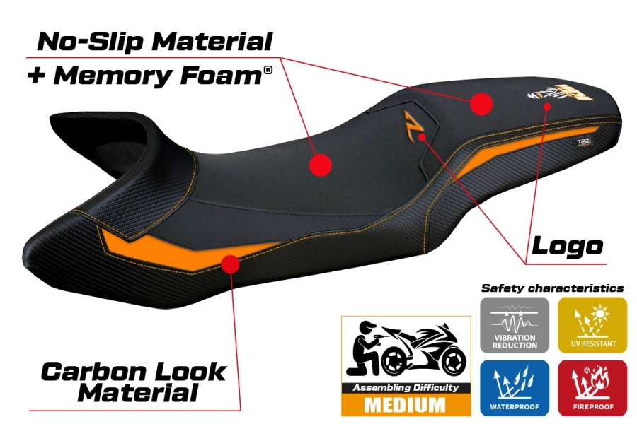 Funda de asiento compatible - KTM 1390 Super Adventure R  2025-2026 - mod Steyr Comfort System