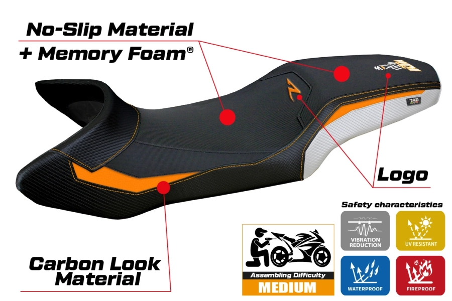 Seat cover compatible - KTM 1390 Super Adventure R  2025-2026 - mod Steyr Comfort System