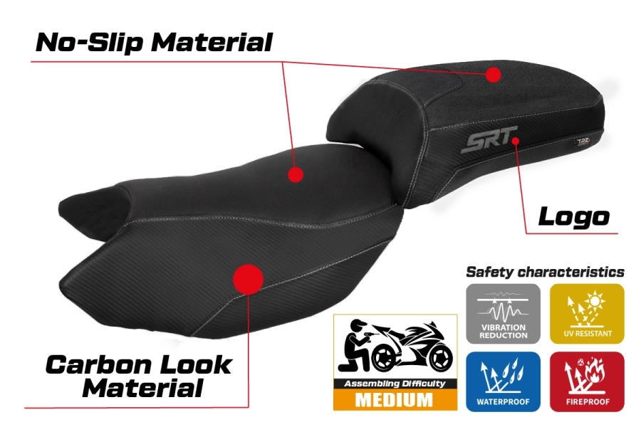 Housse de selle compatible - QJ Motor SRT 700 / 700 X 2024-2025 - mod Heze