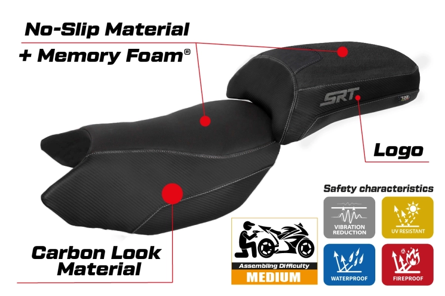Funda de asiento compatible - QJ Motor SRT 700 / 700 X 2024-2025 - mod Heze Comfort System