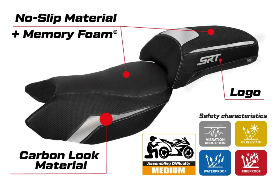 Housse de selle compatible - QJ Motor SRT 700 / 700 X 2024-2025 - mod Heze Comfort System