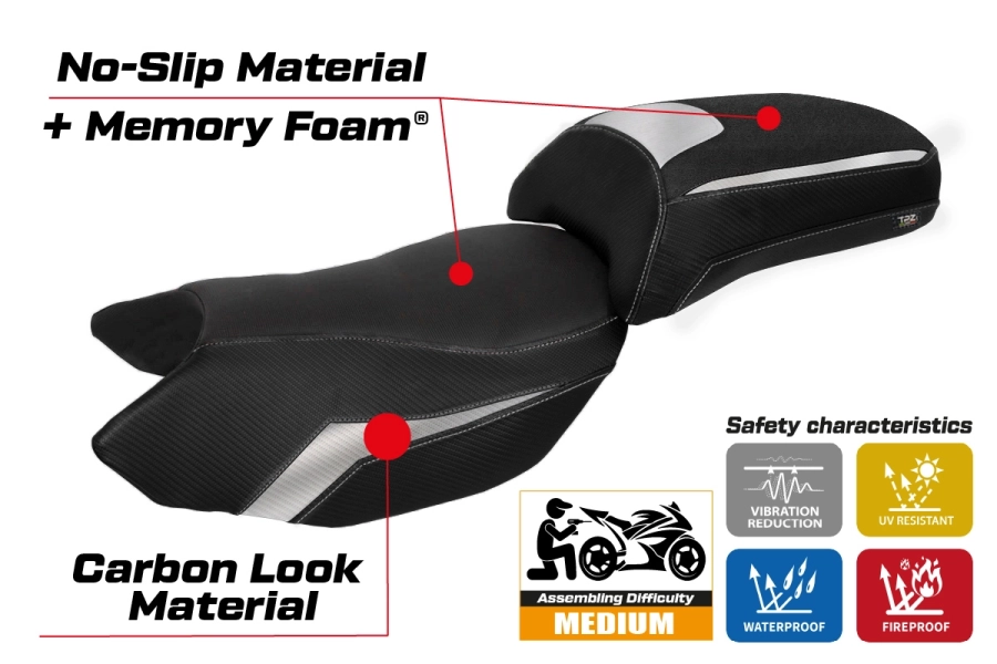 Funda de asiento compatible - QJ Motor SRT 700 / 700 X 2024-2025 - mod Heze Comfort System