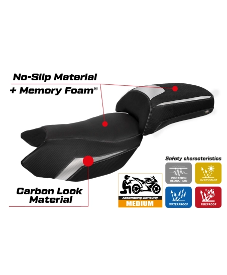 Funda de asiento compatible - QJ Motor SRT 700 / 700 X 2024-2025 - mod Heze Comfort System