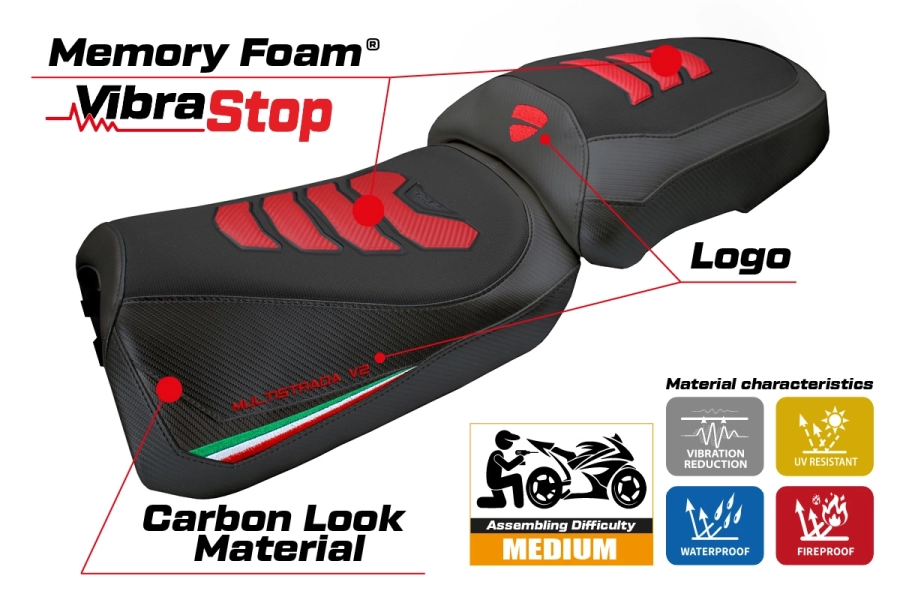 Sitzbezug kompatibel - Ducati Multistrada V2 2025-2026 - mod Aura Comfort System Plus
