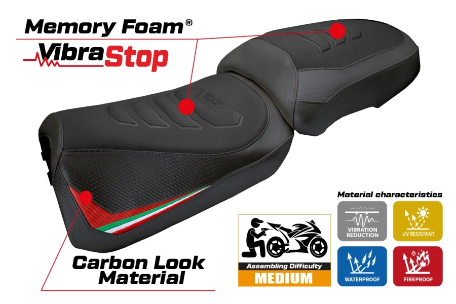 Rivestimento sella compatibile - Ducati Multistrada V2 2025-2026 - mod Aura Comfort System Plus