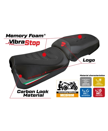 Seat cover compatible - Ducati Multistrada V2 2025-2026 - mod Aura Comfort System Plus