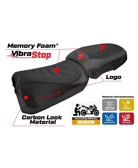 Housse de selle compatible - Ducati Multistrada V2 2025-2026 - mod Aura Comfort System Plus