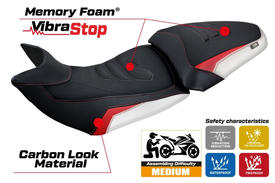 Funda de asiento compatible - Ducati Multistrada V2 2021-2024 - mod Haria Comfort System Plus