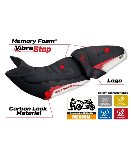 Rivestimento sella compatibile - Ducati Multistrada V2 2021-2024 - mod Haria Comfort System Plus