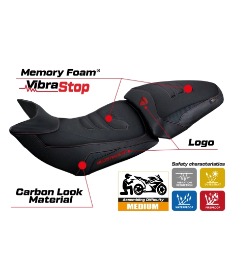 Seat cover compatible - Ducati Multistrada V2 2021-2024 - mod Haria Comfort System Plus