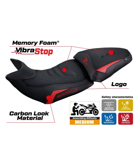 Housse de selle compatible - Ducati Multistrada V2 2021-2024 - mod Haria Comfort System Plus