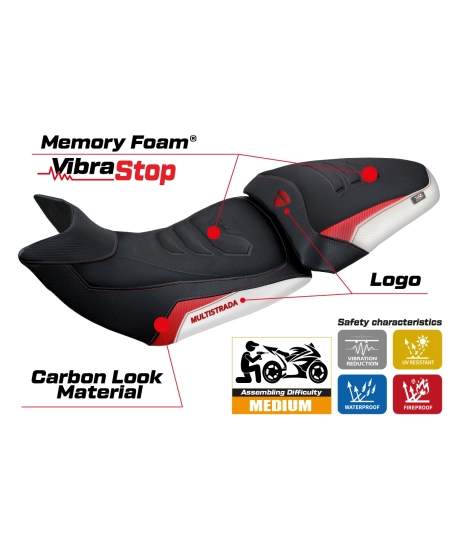 Sitzbezug kompatibel - Ducati Multistrada 1200 / 1260 2015-2020 - mod Jazan Comfort System Plus