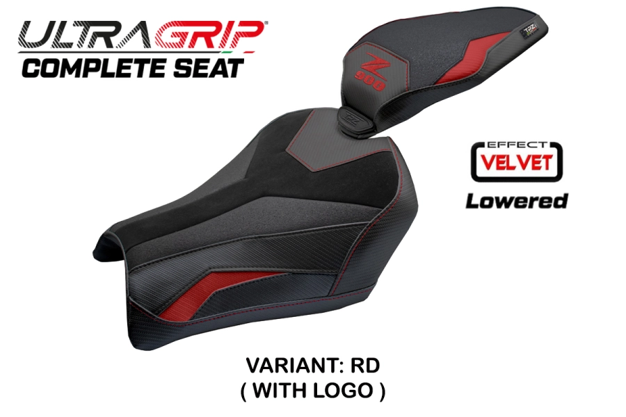 Komplette Sitzbank kompatibel - Kawasaki Z 900 2025-2026 - mod Kimiko Ultragrip Velvet - Gesenkt