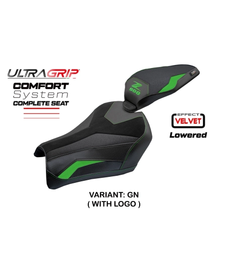 Komplette Sitzbank kompatibel - Kawasaki Z 900 2025-2026 - mod Kimiko Ultragrip Velvet Comfort System - Gesenkt
