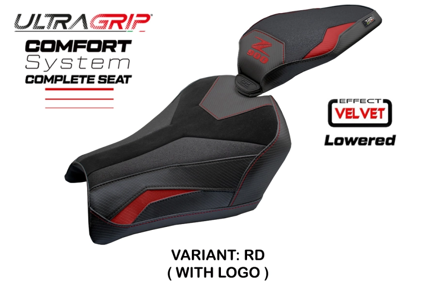 Komplette Sitzbank kompatibel - Kawasaki Z 900 2025-2026 - mod Kimiko Ultragrip Velvet Comfort System - Gesenkt