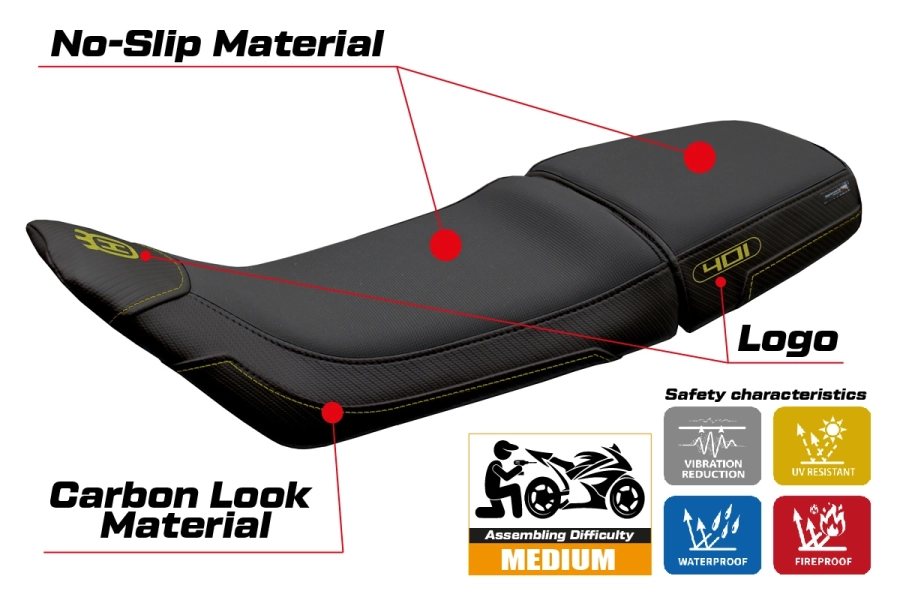 Seat cover compatible - Husqvarna Svartpilen 401 2020-2023 - mod Erlau