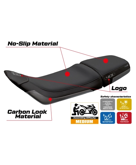 Rivestimento sella compatibile - Husqvarna Svartpilen 401 2020-2023 - mod Erlau