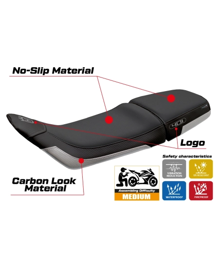 Rivestimento sella compatibile - Husqvarna Svartpilen 401 2020-2023 - mod Erlau