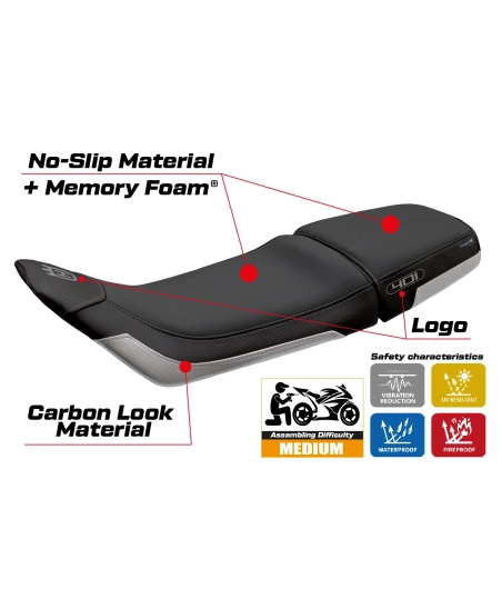 Rivestimento sella compatibile - Husqvarna Svartpilen 401 2020-2023 - mod Erlau Comfort System