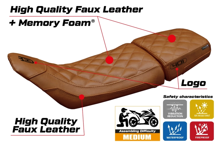 Housse de selle compatible - Husqvarna Svartpilen 401 2020-2023 - mod Erlau Vintage Comfort System