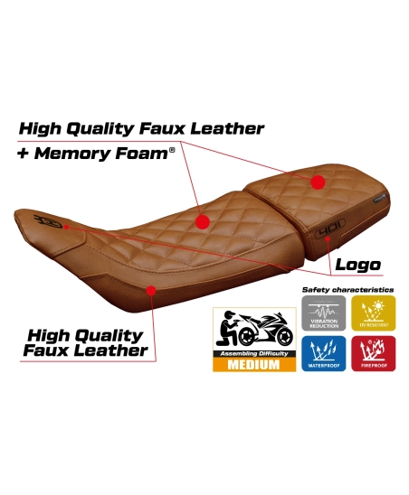 Seat cover compatible - Husqvarna Svartpilen 401 2020-2023 - mod Erlau Vintage Comfort System