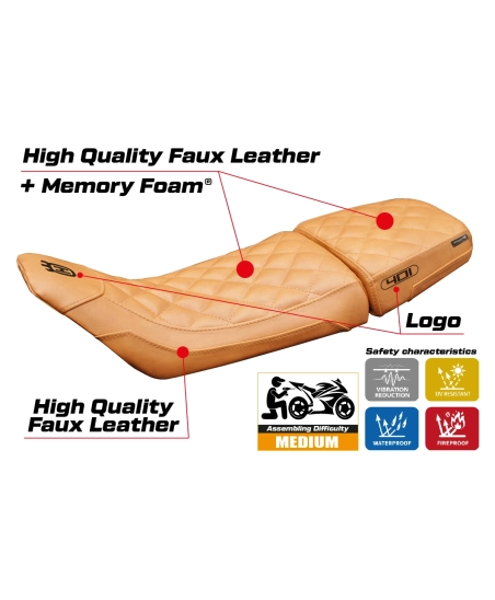 Housse de selle compatible - Husqvarna Svartpilen 401 2020-2023 - mod Erlau Vintage Comfort System