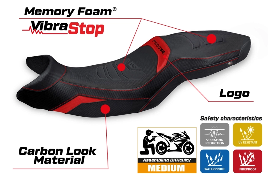Seat cover compatible - BMW F 900 XR 2019-2026 - mod Tarfu Comfort System Plus