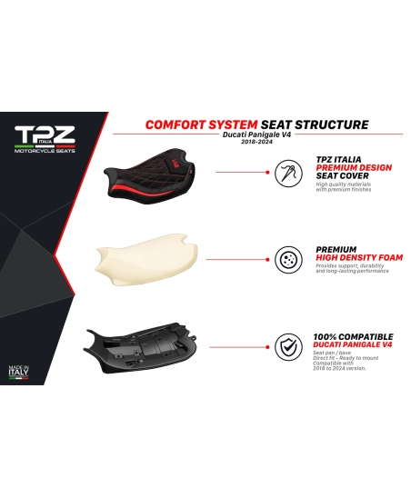 Selle complète compatible - Ducati Panigale V4 2018-2024 - mod Gorizia Standard Seat