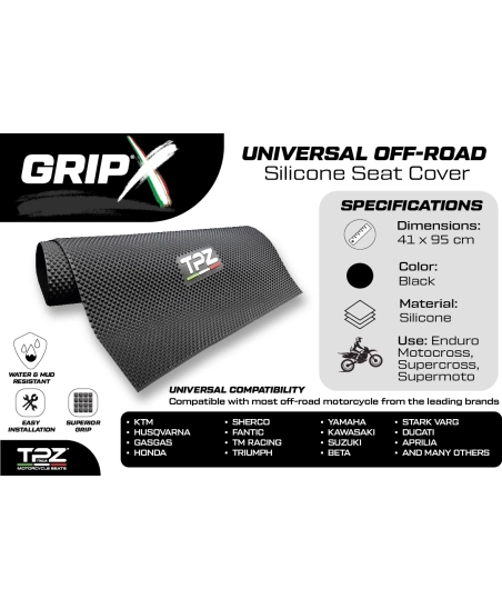Grip-X – Housse de Selle Universelle Off-Road en Silicone