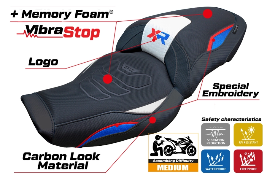 Funda de asiento compatible - BMW S 1000 XR 2024-2026 - mod Linz Comfort System Plus