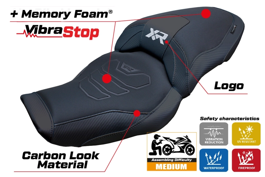 Housse de selle compatible - BMW S 1000 XR 2024-2026 - mod Linz Comfort System Plus