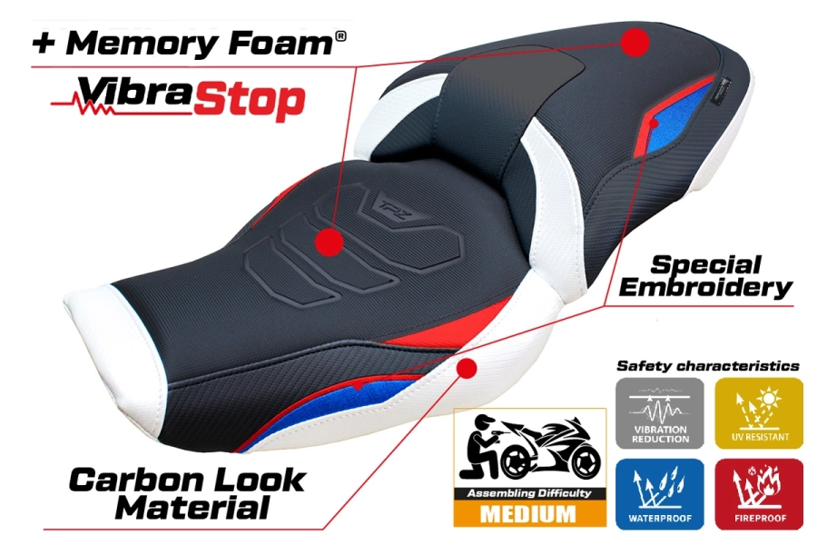 Rivestimento sella compatibile - BMW S 1000 XR 2024-2026 - mod Linz Comfort System Plus