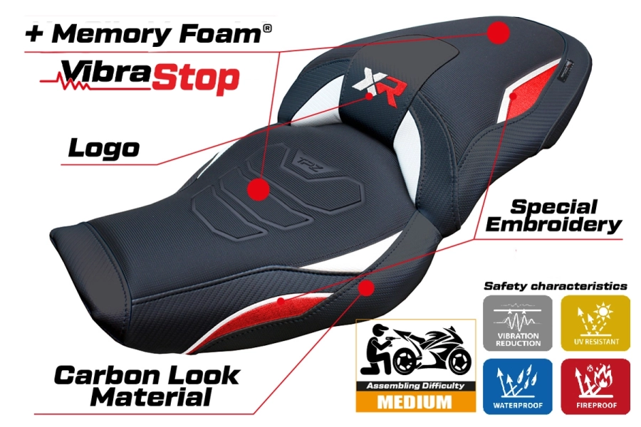Funda de asiento compatible - BMW S 1000 XR 2024-2026 - mod Linz Comfort System Plus
