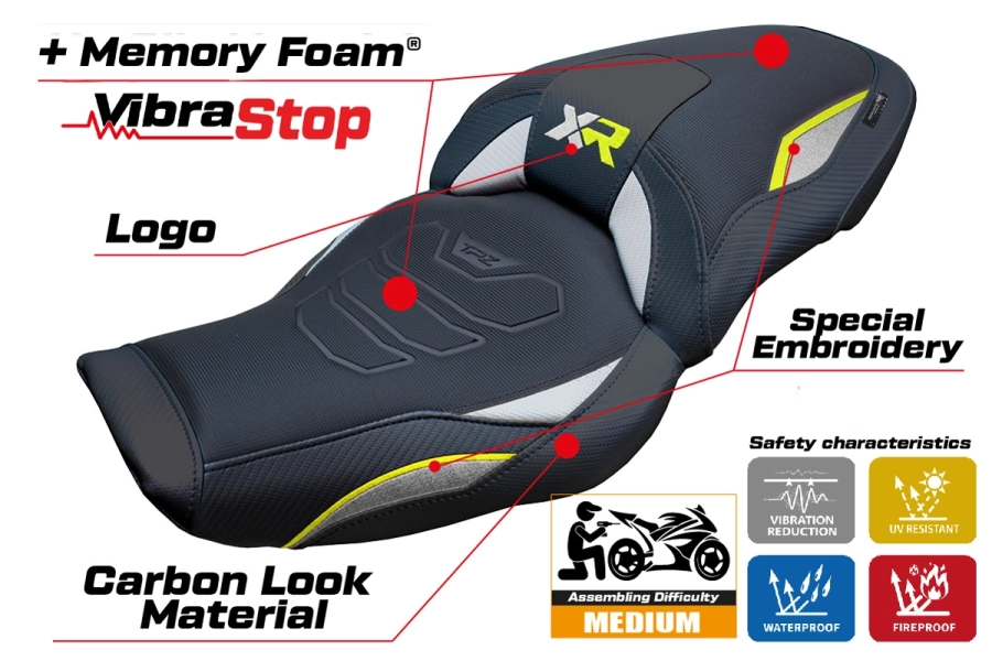 Housse de selle compatible - BMW S 1000 XR 2024-2026 - mod Linz Comfort System Plus