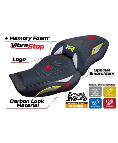 Funda de asiento compatible - BMW S 1000 XR 2024-2026 - mod Linz Comfort System Plus