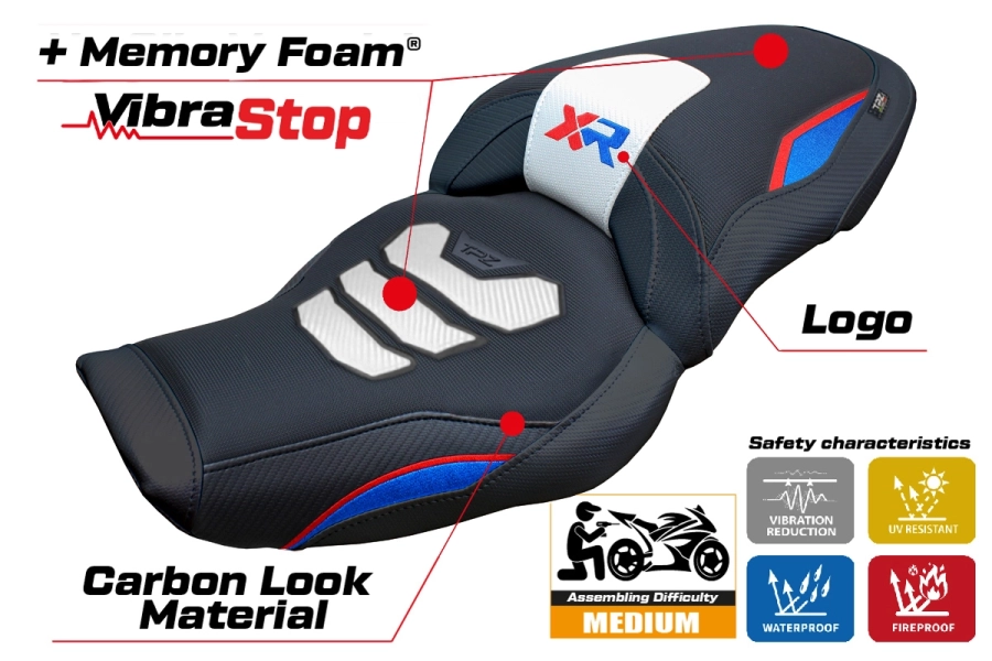 Funda de asiento compatible - BMW S 1000 XR 2024-2026 - mod Linz Comfort System Plus